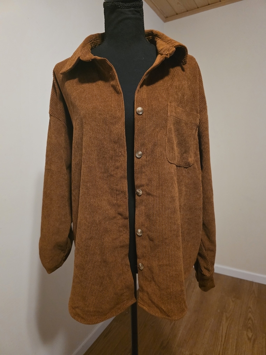 Blu Pepper Tops - Blu Pepper Women's Corduroy Shirt Jacket in Rust Brown